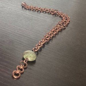 Vintage Y Necklace w/Green Jasper